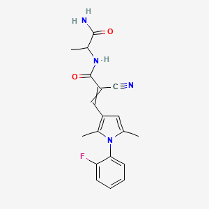 molecular formula C19H19FN4O2 B2457647 N-(1-carbamoylethyl)-2-cyano-3-[1-(2-fluorophenyl)-2,5-dimethyl-1H-pyrrol-3-yl]prop-2-enamide CAS No. 1428118-52-8