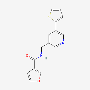 molecular formula C15H12N2O2S B2457648 N-((5-(thiophen-2-yl)pyridin-3-yl)methyl)furan-3-carboxamide CAS No. 2034596-86-4