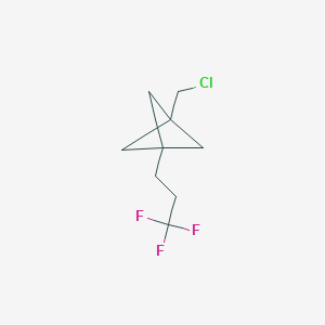 molecular formula C9H12ClF3 B2457655 1-(Chloromethyl)-3-(3,3,3-trifluoropropyl)bicyclo[1.1.1]pentane CAS No. 2287313-71-5
