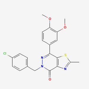 molecular formula C21H18ClN3O3S B2457662 5-(4-chlorobenzyl)-7-(3,4-dimethoxyphenyl)-2-methylthiazolo[4,5-d]pyridazin-4(5H)-one CAS No. 942004-09-3