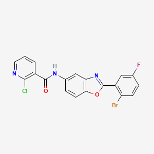 molecular formula C19H10BrClFN3O2 B2457672 N-[2-(2-bromo-5-fluorophenyl)-1,3-benzoxazol-5-yl]-2-chloropyridine-3-carboxamide CAS No. 1424519-48-1