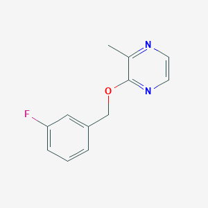 molecular formula C12H11FN2O B2457677 2-[(3-Fluorophenyl)methoxy]-3-methylpyrazine CAS No. 2199135-23-2