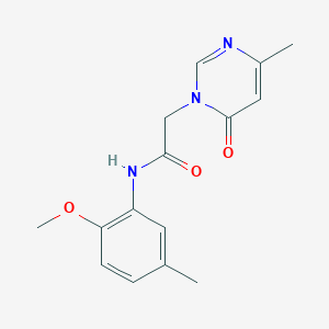 molecular formula C15H17N3O3 B2457681 N-(2-methoxy-5-methylphenyl)-2-(4-methyl-6-oxopyrimidin-1(6H)-yl)acetamide CAS No. 1203116-29-3