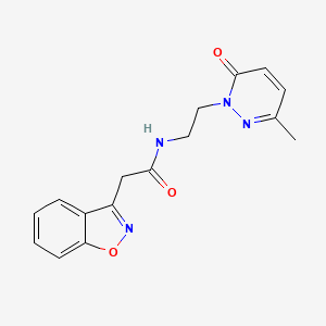 molecular formula C16H16N4O3 B2457686 2-(benzo[d]isoxazol-3-yl)-N-(2-(3-methyl-6-oxopyridazin-1(6H)-yl)ethyl)acetamide CAS No. 1251624-26-6
