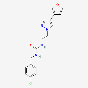 molecular formula C17H17ClN4O2 B2457687 1-(4-chlorobenzyl)-3-(2-(4-(furan-3-yl)-1H-pyrazol-1-yl)ethyl)urea CAS No. 2034355-12-7