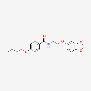 molecular formula C20H23NO5 B2457689 N-(2-(benzo[d][1,3]dioxol-5-yloxy)ethyl)-4-butoxybenzamide CAS No. 1170514-91-6