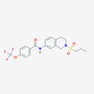 molecular formula C20H21F3N2O4S B2457690 N-(2-(丙磺酰基)-1,2,3,4-四氢异喹啉-7-基)-4-(三氟甲氧基)苯甲酰胺 CAS No. 1396630-26-4