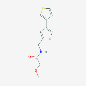 molecular formula C12H13NO2S2 B2457695 2-Methoxy-N-[(4-thiophen-3-ylthiophen-2-yl)methyl]acetamide CAS No. 2380009-97-0
