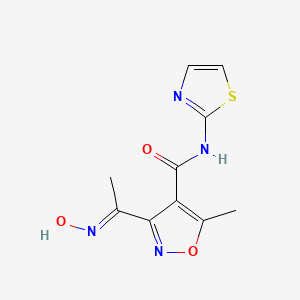 molecular formula C10H10N4O3S B2457697 3-(hydroxyethanimidoyl)-5-methyl-N-(1,3-thiazol-2-yl)-4-isoxazolecarboxamide CAS No. 338794-81-3