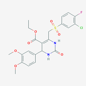 Ethyl 6-{[(3-chloro-4-fluorophenyl)sulfonyl]methyl}-4-(3,4-dimethoxyphenyl)-2-oxo-1,2,3,4-tetrahydropyrimidine-5-carboxylate