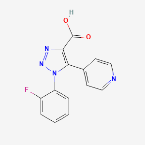 molecular formula C14H9FN4O2 B2457701 1-(2-Fluorophenyl)-5-pyridin-4-yl-1H-1,2,3-triazole-4-carboxylic acid CAS No. 1083223-55-5