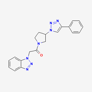 2-(1H-benzo[d][1,2,3]triazol-1-yl)-1-(3-(4-phenyl-1H-1,2,3-triazol-1-yl)pyrrolidin-1-yl)ethanone