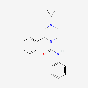 molecular formula C20H23N3O B2457704 4-cyclopropyl-N,2-diphenylpiperazine-1-carboxamide CAS No. 1421514-55-7