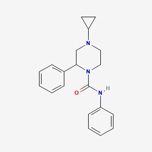 molecular formula C20H23N3O B2457704 4-シクロプロピル-N,2-ジフェニルピペラジン-1-カルボキサミド CAS No. 1421514-55-7