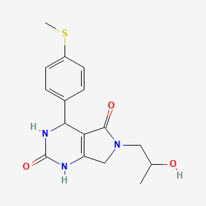 molecular formula C16H19N3O3S B2457706 6-(2-hydroxypropyl)-4-(4-(methylthio)phenyl)-3,4,6,7-tetrahydro-1H-pyrrolo[3,4-d]pyrimidine-2,5-dione CAS No. 941921-36-4