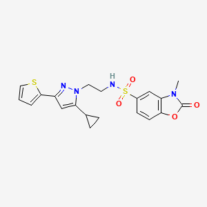 N-(2-(5-cyclopropyl-3-(thiophen-2-yl)-1H-pyrazol-1-yl)ethyl)-3-methyl-2-oxo-2,3-dihydrobenzo[d]oxazole-5-sulfonamide