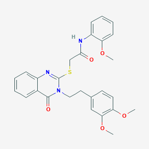 2-[3-[2-(3,4-dimethoxyphenyl)ethyl]-4-oxoquinazolin-2-yl]sulfanyl-N-(2-methoxyphenyl)acetamide
