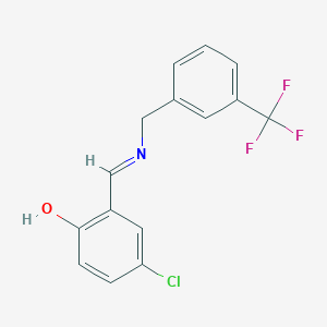 molecular formula C15H11ClF3NO B2457711 4-chloro-2-((E)-{[3-(trifluoromethyl)benzyl]imino}methyl)phenol CAS No. 1232821-90-7