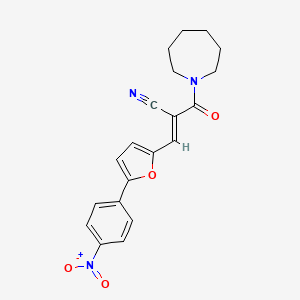 molecular formula C20H19N3O4 B2457718 (E)-2-(azepane-1-carbonyl)-3-(5-(4-nitrophenyl)furan-2-yl)acrylonitrile CAS No. 476340-62-2