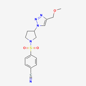 molecular formula C15H17N5O3S B2457720 4-({3-[4-(methoxymethyl)-1H-1,2,3-triazol-1-yl]pyrrolidin-1-yl}sulfonyl)benzonitrile CAS No. 2097861-50-0