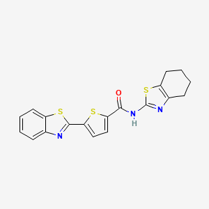 molecular formula C19H15N3OS3 B2457736 5-(1,3-benzothiazol-2-yl)-N-(4,5,6,7-tetrahydro-1,3-benzothiazol-2-yl)thiophene-2-carboxamide CAS No. 622345-08-8