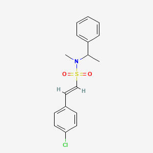 molecular formula C17H18ClNO2S B2457750 (E)-2-(4-氯苯基)-N-甲基-N-(1-苯乙基)乙烯磺酰胺 CAS No. 1089522-26-8
