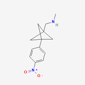 molecular formula C13H16N2O2 B2457757 N-Methyl-1-[3-(4-nitrophenyl)-1-bicyclo[1.1.1]pentanyl]methanamine CAS No. 2287300-46-1