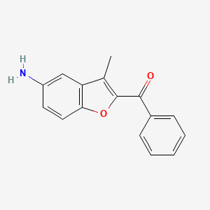 molecular formula C16H13NO2 B2457759 (5-Amino-3-methylbenzofuran-2-yl)(phenyl)methanone CAS No. 174346-42-0
