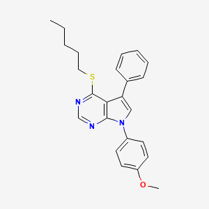 molecular formula C24H25N3OS B2457761 7-(4-methoxyphenyl)-4-(pentylthio)-5-phenyl-7H-pyrrolo[2,3-d]pyrimidine CAS No. 442879-02-9