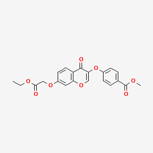 molecular formula C21H18O8 B2457773 methyl 4-{[7-(2-ethoxy-2-oxoethoxy)-4-oxo-4H-chromen-3-yl]oxy}benzoate CAS No. 294855-15-5