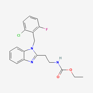 molecular formula C19H19ClFN3O2 B2457778 ethyl {2-[1-(2-chloro-6-fluorobenzyl)-1H-benzimidazol-2-yl]ethyl}carbamate CAS No. 923107-87-3