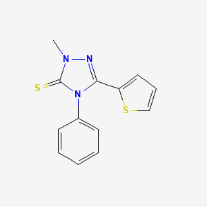 molecular formula C13H11N3S2 B2457789 1-methyl-4-phenyl-3-(thiophen-2-yl)-4,5-dihydro-1H-1,2,4-triazole-5-thione CAS No. 1022482-46-7