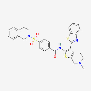 N-(3-(benzo[d]thiazol-2-yl)-6-methyl-4,5,6,7-tetrahydrothieno[2,3-c]pyridin-2-yl)-4-((3,4-dihydroisoquinolin-2(1H)-yl)sulfonyl)benzamide