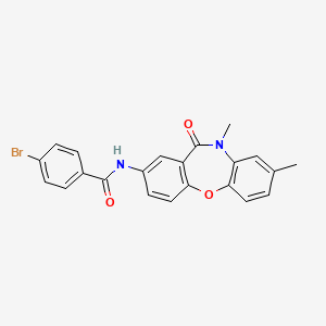 molecular formula C22H17BrN2O3 B2457812 4-bromo-N-(8,10-dimethyl-11-oxo-10,11-dihydrodibenzo[b,f][1,4]oxazepin-2-yl)benzamide CAS No. 922061-01-6