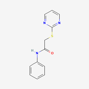 molecular formula C12H11N3OS B2457816 N-苯基-2-嘧啶-2-基硫代乙酰胺 CAS No. 303793-59-1