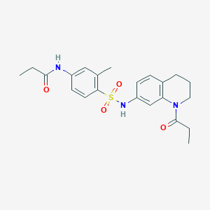 molecular formula C22H27N3O4S B2457834 N-(3-甲基-4-(N-(1-丙酰-1,2,3,4-四氢喹啉-7-基)磺酰氨基)苯基)丙酰胺 CAS No. 941945-01-3