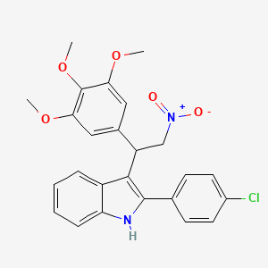 molecular formula C25H23ClN2O5 B2457839 2-(4-chlorophenyl)-3-[2-nitro-1-(3,4,5-trimethoxyphenyl)ethyl]-1H-indole CAS No. 314257-87-9