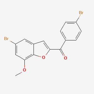 molecular formula C16H10Br2O3 B2457847 (5-Bromo-7-methoxy-1-benzofuran-2-yl)(4-bromophenyl)methanone CAS No. 477864-30-5