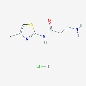 molecular formula C7H12ClN3OS B2457860 3-amino-N-(4-methyl-1,3-thiazol-2-yl)propanamide hydrochloride CAS No. 1209588-09-9