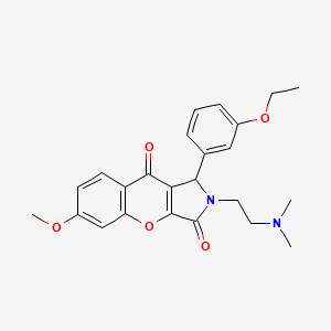 molecular formula C24H26N2O5 B2457867 2-(2-(二甲氨基)乙基)-1-(3-乙氧基苯基)-6-甲氧基-1,2-二氢苯并[2,3-c]吡咯-3,9-二酮 CAS No. 886154-21-8