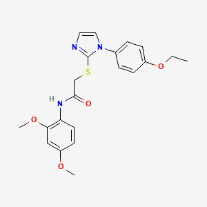 molecular formula C21H23N3O4S B2457868 N-(2,4-dimethoxyphenyl)-2-[1-(4-ethoxyphenyl)imidazol-2-yl]sulfanylacetamide CAS No. 688336-39-2