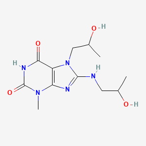 molecular formula C12H19N5O4 B2457870 7-(2-羟丙基)-8-((2-羟丙基)氨基)-3-甲基-1H-嘌呤-2,6(3H,7H)-二酮 CAS No. 876894-53-0