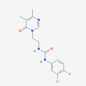 molecular formula C15H16ClFN4O2 B2457878 1-(3-chloro-4-fluorophenyl)-3-(2-(4,5-dimethyl-6-oxopyrimidin-1(6H)-yl)ethyl)urea CAS No. 1421584-49-7