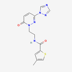 4-methyl-N-(2-(6-oxo-3-(1H-1,2,4-triazol-1-yl)pyridazin-1(6H)-yl)ethyl)thiophene-2-carboxamide