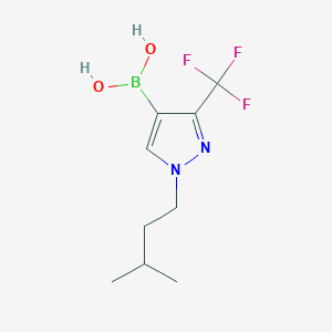 molecular formula C9H14BF3N2O2 B2457926 1-Isopentyl-3-(trifluoromethyl)pyrazole-4-boronic acid CAS No. 2377609-86-2
