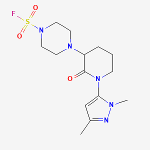 4-[1-(2,5-Dimethylpyrazol-3-yl)-2-oxopiperidin-3-yl]piperazine-1-sulfonyl fluoride