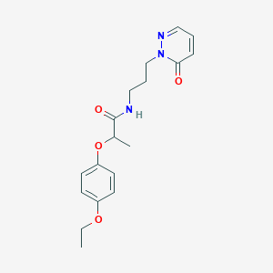 molecular formula C18H23N3O4 B2457938 2-(4-乙氧基苯氧基)-N-(3-(6-氧代哒嗪-1(6H)-基)丙基)丙酰胺 CAS No. 1203158-83-1