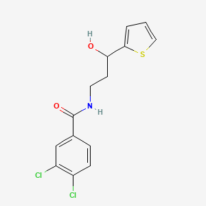 3,4-dichloro-N-(3-hydroxy-3-(thiophen-2-yl)propyl)benzamide