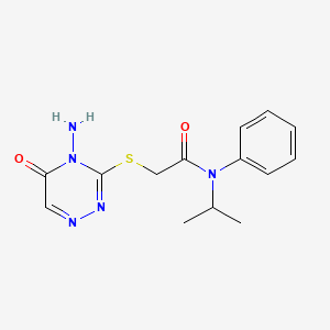 molecular formula C14H17N5O2S B2457942 2-((4-amino-5-oxo-4,5-dihydro-1,2,4-triazin-3-yl)thio)-N-isopropyl-N-phenylacetamide CAS No. 905783-05-3