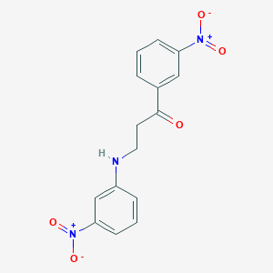 molecular formula C15H13N3O5 B2457947 3-(3-Nitroanilino)-1-(3-nitrophenyl)-1-propanone CAS No. 340165-90-4